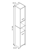 VCM  Badmöbel Hochschrank Badschrank Zalo in Weiß