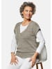 GOLDNER Kurzgröße:  Bändchengarnpullunder Trageangenehmer Pullunder in graugrün