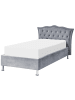 Beliani Einzelbett METZ in Grau/Silber - (W) 126 x (H) 102 x (L) 217 cm