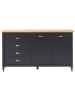 Beliani Sideboard SHILLINGTON in Schwarz/Gold/Braun - (W) 150 x (H) 83 x (L) 40 cm