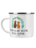 Mr. & Mrs. Panda Camping Emaille Tasse Polterabend Spaß mit Spruch in Transparent