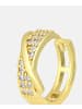Vanlere Creolen aus 375 Gelbgold mit Zirkonia