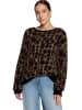 Zero  Strickpullover mit Jacquard in Patch Black/Brown