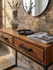 KADIMA DESIGN Konsolentisch | Sheesham, 90x76x36cm, Industrial