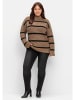 sheego Pullover in cappuccino-schwarz