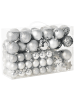 Beliani 102er-Set Weihnachtsbaumkugeln BANDAK in Silber