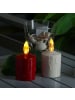 MARELIDA LED Mini Kerze Grabkerze für Laternen mit Sensor H: 11,5cm in rot