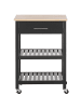 Beliani Servierwagen HIUMA in Schwarz/Braun - (W) 58 x (H) 85 x (L) 40 cm