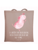 Mr. & Mrs. Panda Shopping Tasche Axolotl Tanzen mit Spruch in Braun Pastell