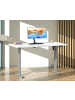 VCM  Schreibtisch Lona elektrisch verstellbar 140 x 80 in Silber / Weiß