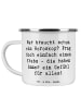 Mr. & Mrs. Panda Camping Emaille Tasse Spruch Krebs Gefühl mit S... in Weiß