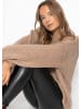 SASSYCLASSY Oversize-Pullover mit Rundhalsausschnitt in Taupe