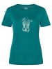 super.natural Merino T-Shirt W FLOWER BOOTS TEE in Petrol