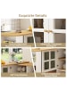 ABRIHOME Bartisch in Weiß - drehbarer Sideboardschrank mit Regalen und Glas