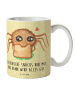 Mr. & Mrs. Panda Kaffeebecher Spinne Agathe Sandwich mit Spruch in Gelb Pastell