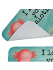 Mr. & Mrs. Panda Teppich Bad Axolotl Liebe Design mit Spruch in Weiß
