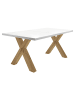 58 aufm Kessel ESSTISCH ausziehbar Eike 1 140 x 90 x 75 Esszimmertisch Asteiche/Weiß Matt Lack