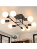 ZMH Deckenleuchte in schwarz 8-flammige E27 Vintage Wohnzimmerlampe L 67cm