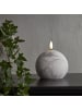 STAR Trading Beton-Kerze ,Flamme Marble' in Marmor-Optik, Batterie + Timer, kugelfö