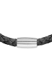 Steel_Art Herrenarmband Lederarmband Jaron in Schwarz