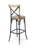 KADIMA DESIGN Barhocker 75 cm Sitzhöhe aus Holz und Metall | 47x50x110 cm in Braun-Schwarz