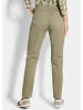 GOLDNER Jerseyhose Baumwollhose mit Ziernähten in khaki