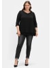sheego 3/4-Arm-Shirt in schwarz