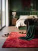 KADIMA DESIGN Hochflorteppich Uni Antirutsch weich wohnlich Wohnzimmer Schlafzimmer in Rot