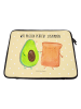 Mr. & Mrs. Panda Laptop Hülle Avocado Toast mit Spruch in Gelb Pastell