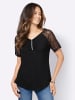 creation L Spitzenshirt in schwarz