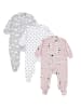 TupTam Baby Mädchen Schlafstrampler mit Fuß 3er Pack in rosa/weiß
