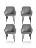 SONGMICS 4er-Set: Esszimmerstuhl in Hellgrau-Schwarz - (B)62.5 x (H)85 x (T)60 cm