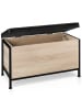 tectake Sitztruhe Calico Kunstlederbezug, Industrial Holz hell, Eiche Sonoma