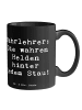 Mr. & Mrs. Panda Kaffeebecher Spruch Fahrlehrer Helden mit Spruch in Schwarz