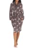 NORMANN Bademantel Sterne Morgenmantel Coralfleece - 51270 in grau