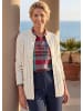 GOLDNER Cardigan mit Zopfmuster in cremeweiß