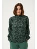 Kaffe Bluse langarm KAluna Regular fit in Green/Black Graphic Print