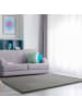 KADIMA DESIGN Hochflor Teppich waschmaschinenwaschbar Unifarben  Schlafzimmer in Grau