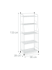 relaxdays Standregal in Weiß - (B)56 x (H)133 x (T)28 cm