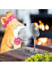 Mr. & Mrs. Panda Weißwein Glas Hund Blume mit Spruch in Transparent