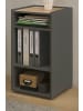 Furn.Design Standcontainer Grau, Eiche Wotan 40 x 70 cm, Aktenregal mit 3 Fächern