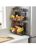 relaxdays 2 x Obstkorb Wandregal in Schwarz/ Dunkelbraun – (B)35,5 x (H)30 x (T)21 cm