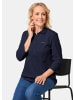 GOLDNER Baumwollshirt mit Glanzakzenten in marine