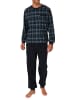 NORMANN Pyjama Schlafanzug Bündchen Karo - 75224 in marine