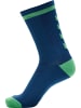 Hummel Low Socken Elite Indoor Erwachsene in GREEN ASH/BLUE CORAL