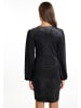 faina Damen Mini Langarmkleid in Schwarz