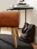 KADIMA DESIGN Sitzhocker Echtleder/Massivholz 45x53x40 Moderner Lederhocker
