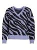 Vila Kuscheliger Strickpullover Jacquard Zebra Animal Muster VIRIL FEAMI in Lila