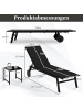 COSTWAY Sonnenliege mit Rollen und Beistelltisch in Schwarz