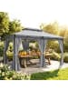 Outsunny Pavillon,300cmx 400cm x 280cm,grau